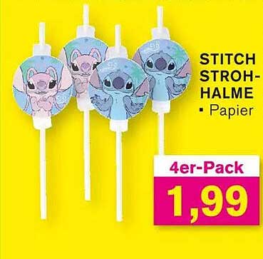 STITCH STROHHALME - 4er-Pack