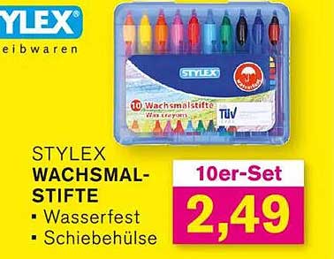 STYLEX Wachsmalstifte 10er-Set