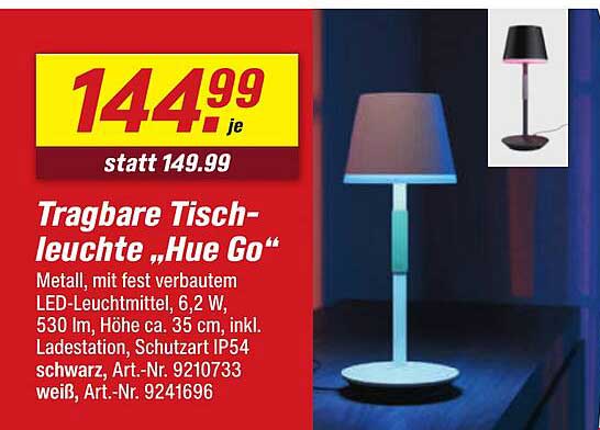 Tragbare Tischleuchte "Hue Go"