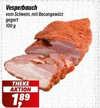Vesperbauch vom Schwein, mit Bacongewürz, 100 g