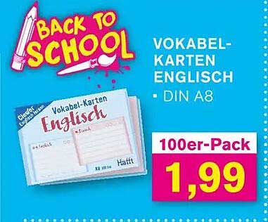 Vokabelkarten Englisch - DIN A8 (100er-Pack)