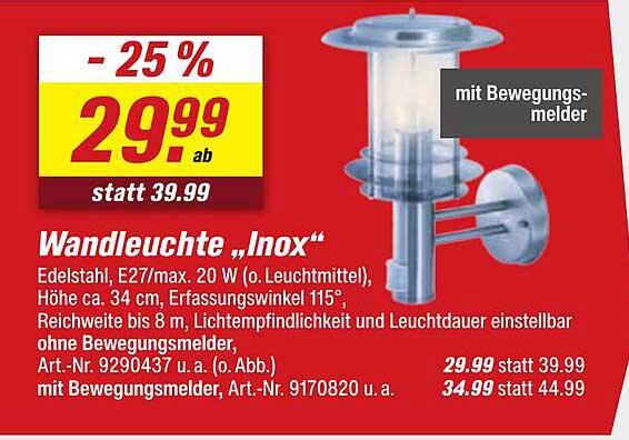 Wandleuchte „Inox“