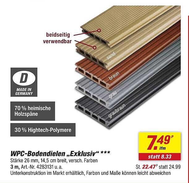 WPC-Bodendielen „Exklusiv“