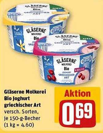 Gläserne Molkerei Bio Joghurt griechischer Art