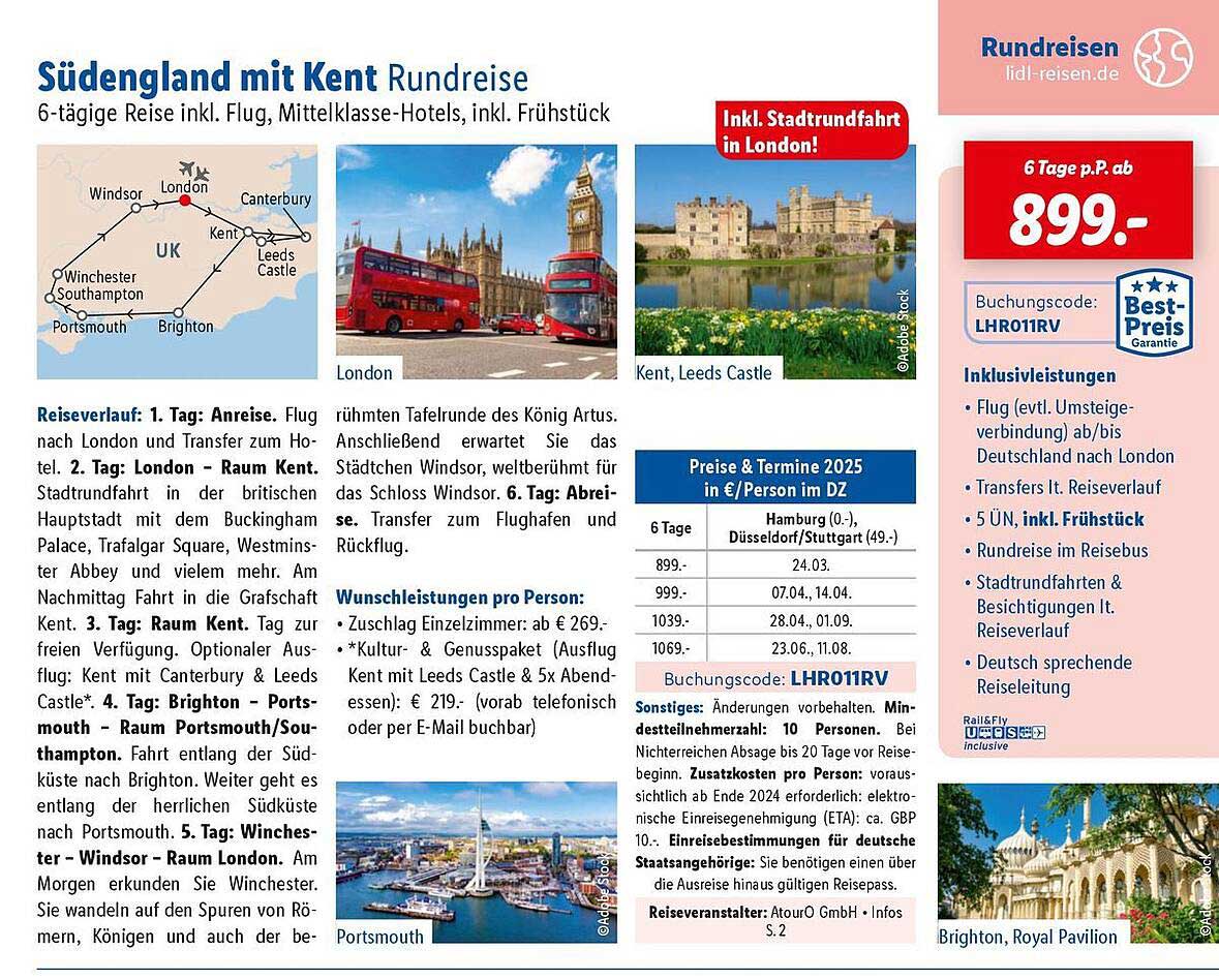 Südengland mit Kent Rundreise
