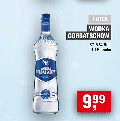 1 Liter Wodka Gorbatschow - 37,5 % Vol