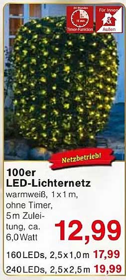 100er LED-Lichternetz warmweiß
