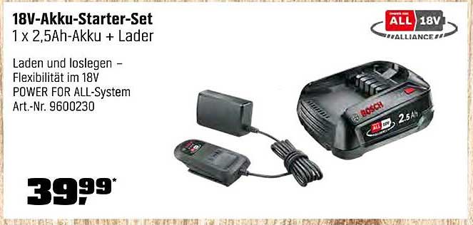 18V-Akku-Starter-Set 1 x 2,5Ah-Akku + Lader
