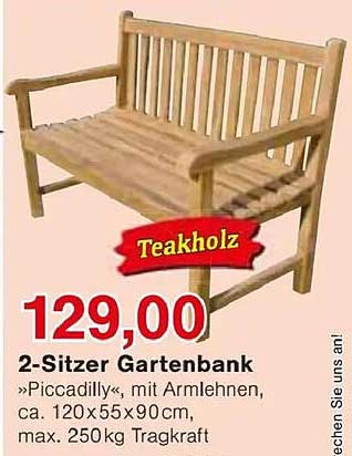 2-Sitzer Gartenbank »Piccadilly« aus Teakholz