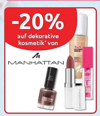 -20% auf dekorative kosmetik* von MANHATTAN
