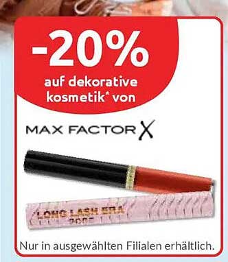 -20% auf dekorative Kosmetik von Max Factor