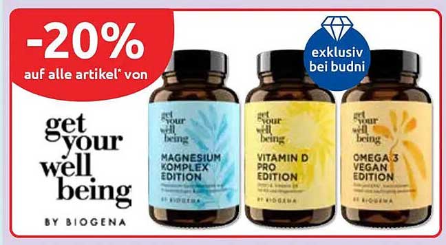 20% Rabatt auf alle Artikel von Get Your Well Being bei Budni