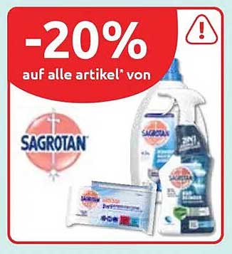 20% Rabatt auf alle Artikel von Sagrotan