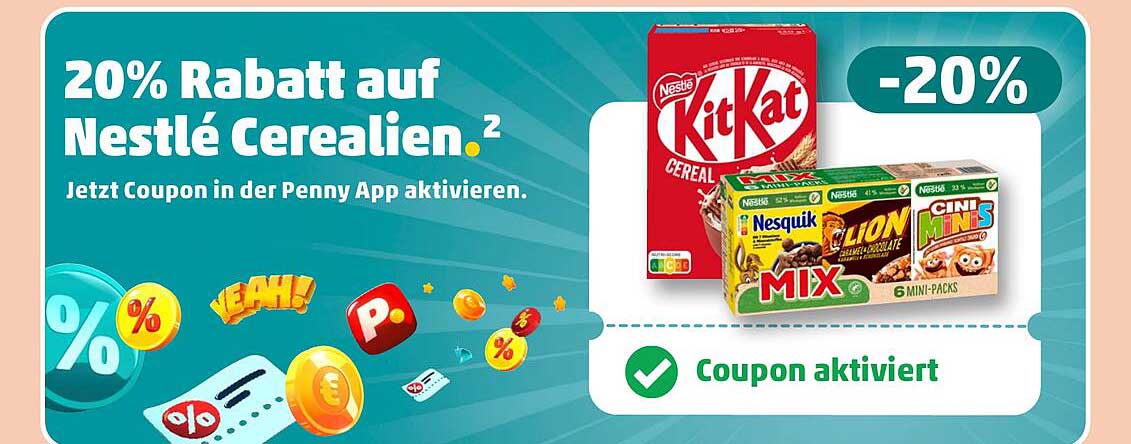 20% Rabatt auf Nestlé Cerealien