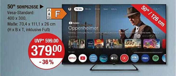 50" 50HP6265E LED Fernseher