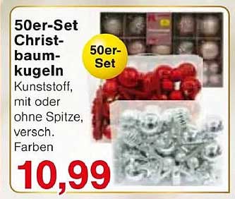 50er-Set Christbaumkugeln