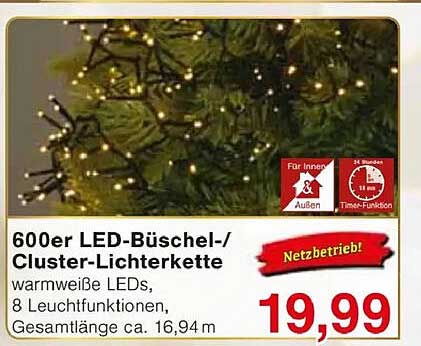 600er LED-Büschel-/Cluster-Lichterkette