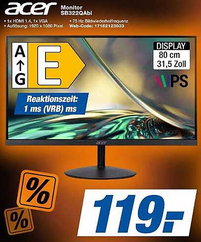Acer Monitor SB322QAbi - 31,5 Zoll für ein unglaubliches Seherlebnis
