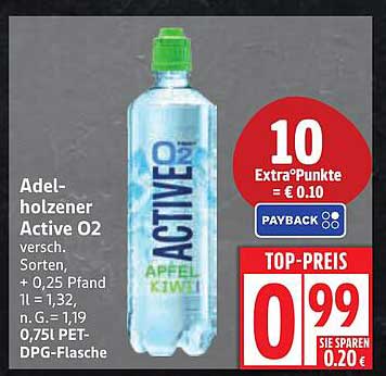 Adelholzer Active O2 - Apfel Kiwi 0,75L PET