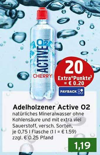 Adelholzer Active O2 Cherry - Natürliches Mineralwasser ohne Kohlensäure