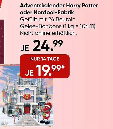 Adventskalender Harry Potter oder Nordpol-Fabrik