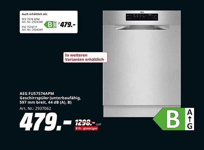 AEG FUS7574APM Geschirrspüler (unterbaufähig)
