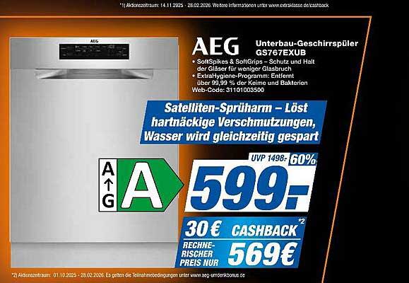 AEG Unterbau-Geschirrspüler GS76ZEXUB