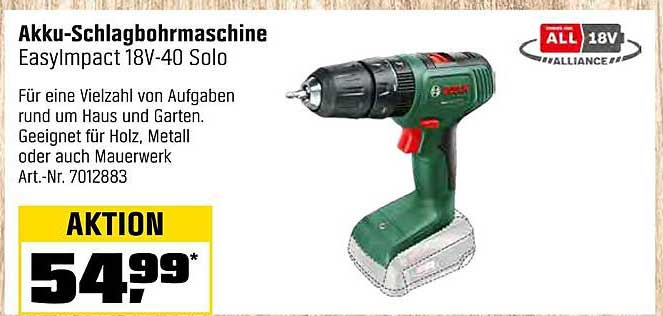 Akku-Schlagbohrmaschine EasyImpact 18V-40 Solo
