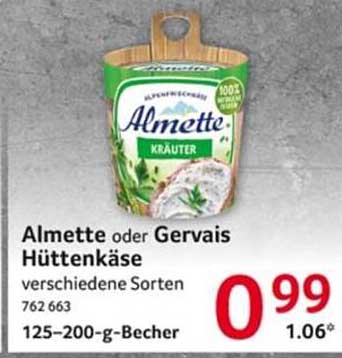 Almette oder Gervais Hüttenkäse verschiedene Sorten
