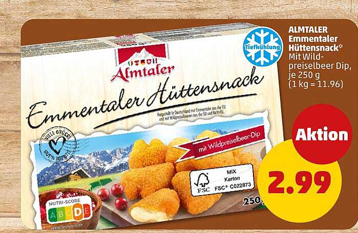 ALMTALER Emmentaler HüttenSnack mit Wildpreiselbeer Dip, 250 g