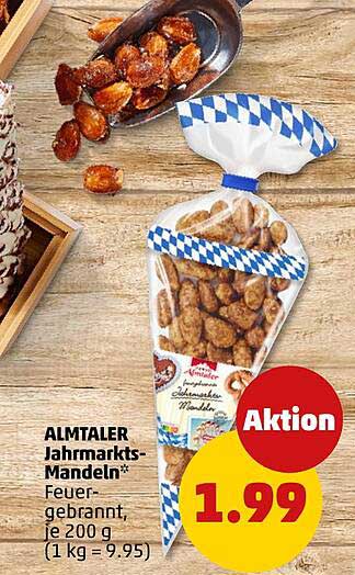 ALMTALER Jahrmarkts-Mandeln* Feuer-gebrannt, je 200 g (1 kg = 9,95)