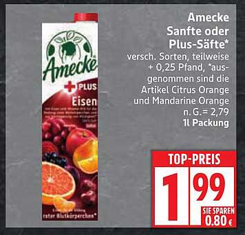 Amecke Sanfte oder Plus-Säfte – verschiedene Sorten
