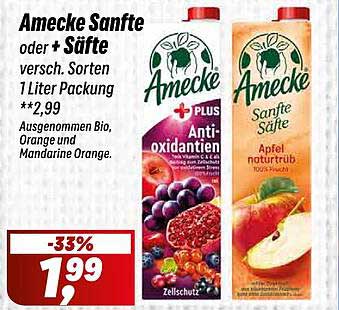 Amecke Sanfte oder Säfte – Diverse Sorten 1 Liter Packung