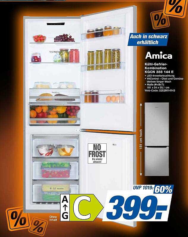 Amica Kühl-Gefrier-Kombination KGCN 388 144 E
