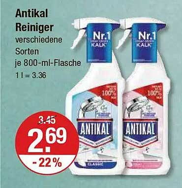 Antikal Reiniger verschiedene Sorten je 800-ml-Flasche