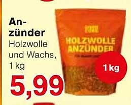 Anzünder Holzwolle und Wachs, 1 kg