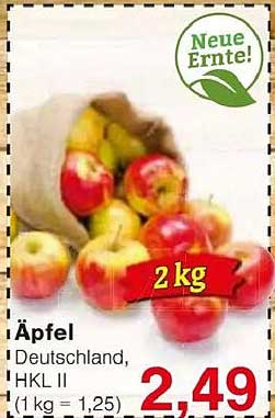 Äpfel Deutschland, HKL II - 2 kg