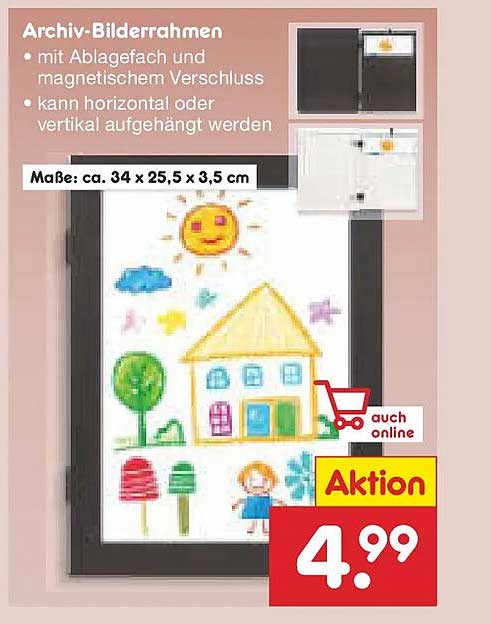 Archiv-Bilderrahmen mit Ablagefach