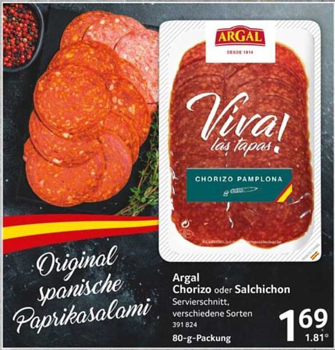 Argal Chorizo oder Salchichón - Servierschnitt