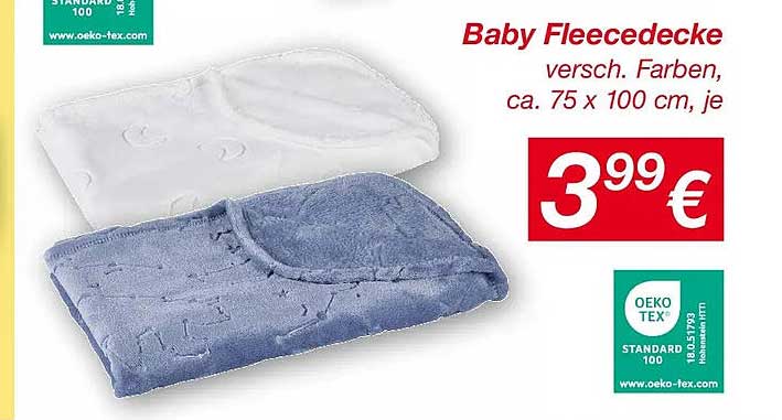 Baby Fleece-Decke – Verschiedene Farben, ca. 75 x 100 cm