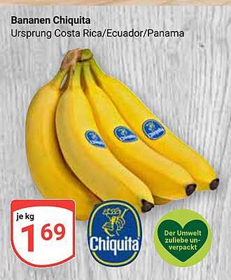 Bananen Chiquita - je kg für nur 1,69 €