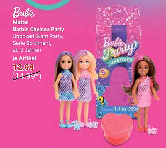 Barbie Chelsea Party Unboxed Glam Party