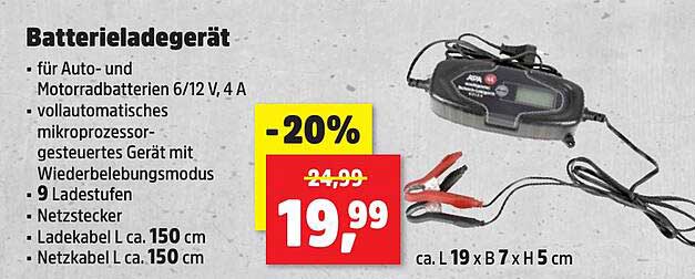 Batterieladegerät für Auto- und Motorradbatterien