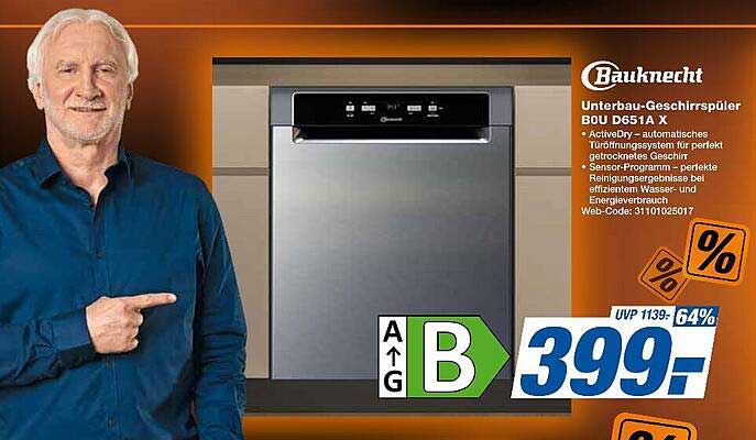 Bauknecht Unterbau-Geschirrspüler BOU D651A X