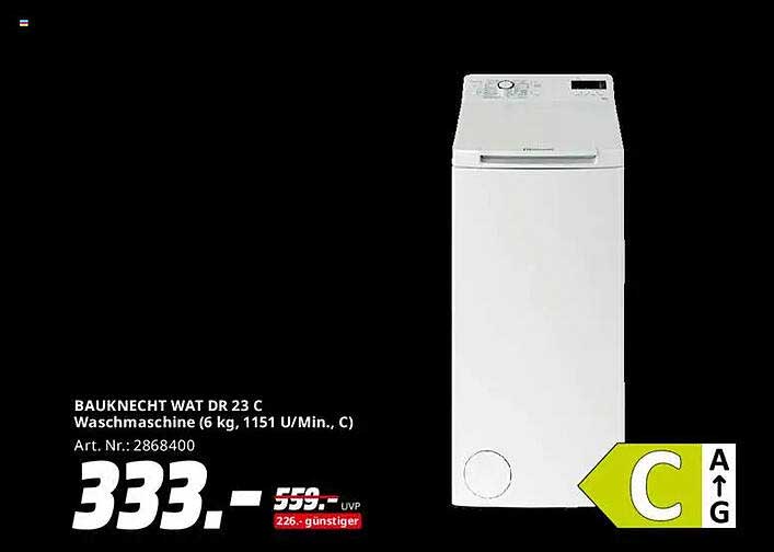 BAUKNECHT WAT DR 23 C Waschmaschine (6 kg, 1151 U/Min., C)