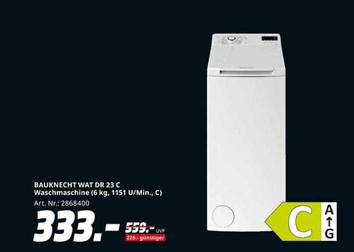 BAUKNECHT WAT DR 23 C Waschmaschine (6 kg, 1151 U/Min., C)