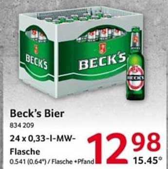 Beck's Bier 24 x 0,33-l-MW-Flasche