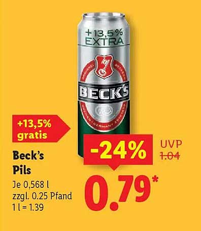 Beck's Pils - 24% günstiger