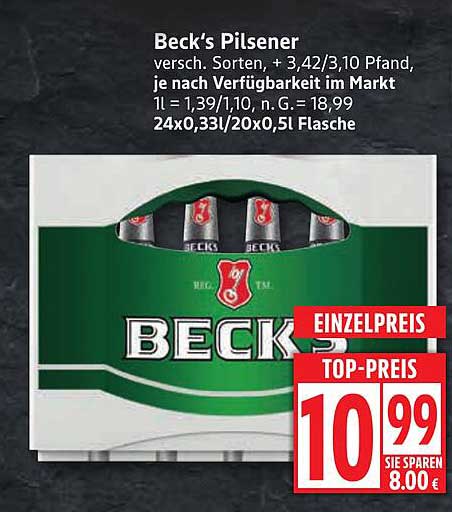 Beck's Pilsener 24er Kasten – Erfrischung für jeden Anlass