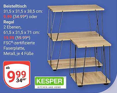 Beistelltisch und Regal von Kesper - Stilvoll und Funktional